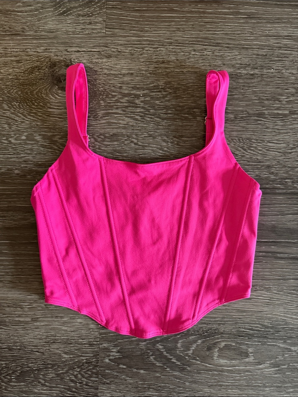 ReoRia Hot Pink Scoop Neck Corset Top